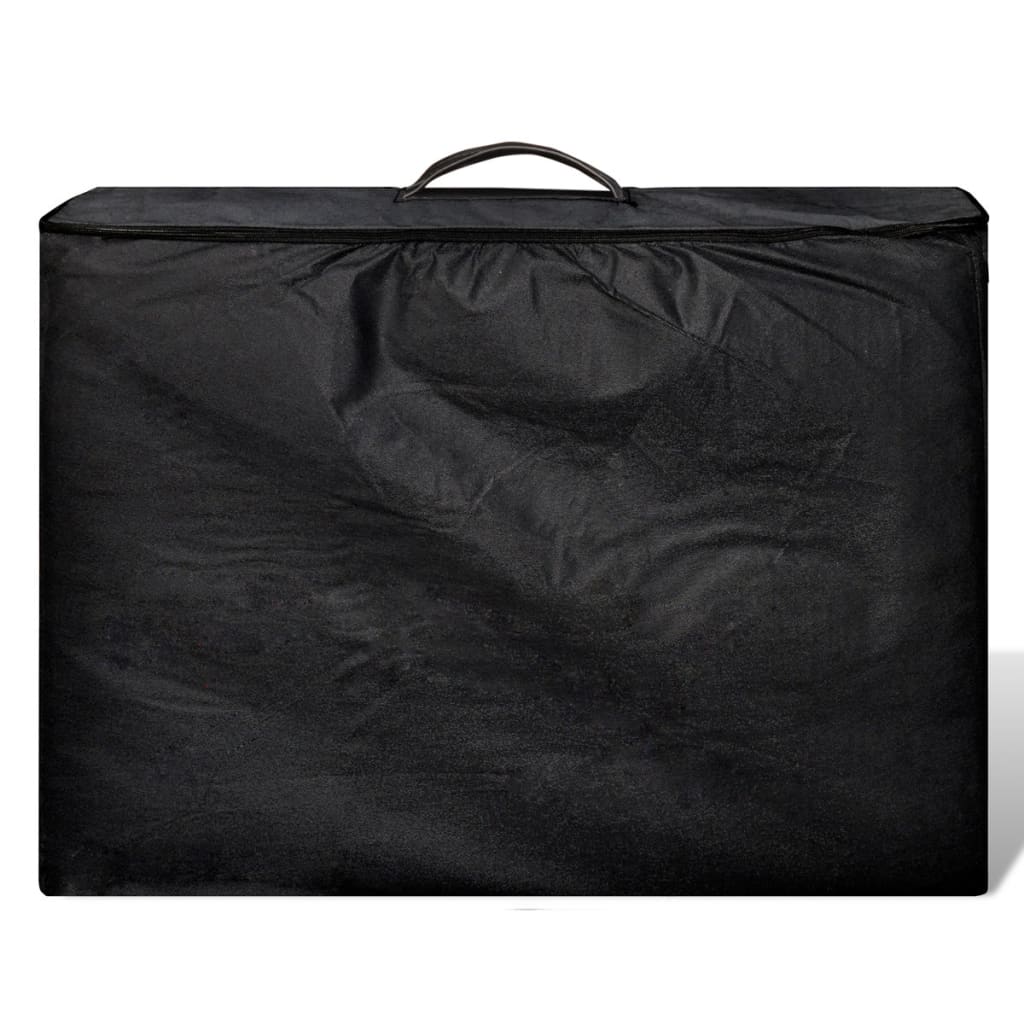 Lettino Pieghevole da Massaggio Nero 2 Zone Telaio in Alluminio - homemem39