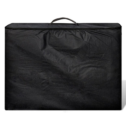 Lettino Pieghevole da Massaggio Nero 2 Zone Telaio in Alluminio - homemem39