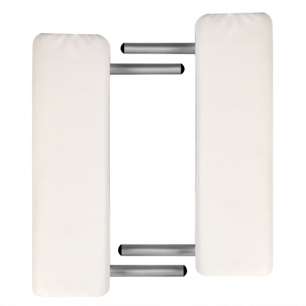 Lettino Massaggio Pieghevole Crema 3 Zone con Telaio Alluminio | homemem39