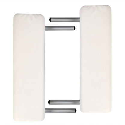 Lettino Massaggio Pieghevole Crema 3 Zone con Telaio Alluminio | homemem39
