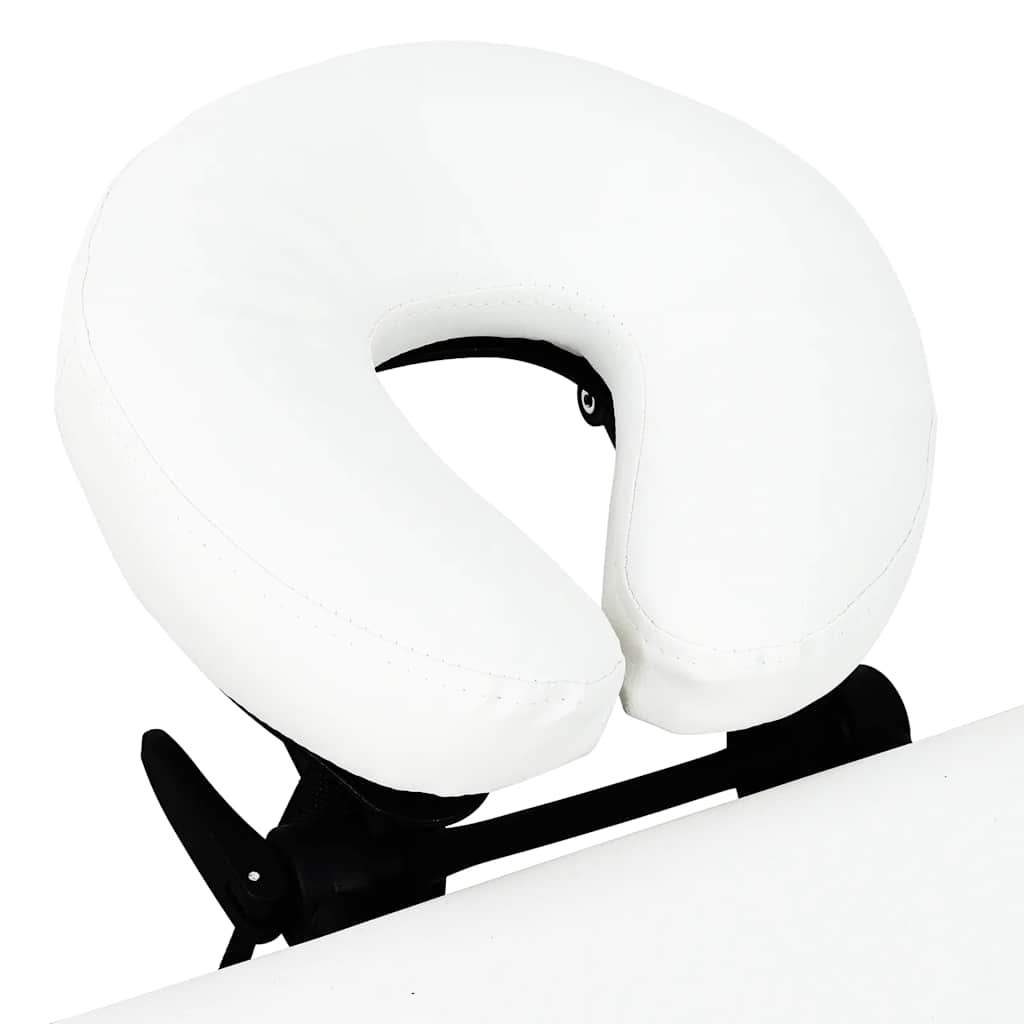 Lettino Massaggio Pieghevole Bianco Crema 4 Zone con Telaio Alluminio | homemem39