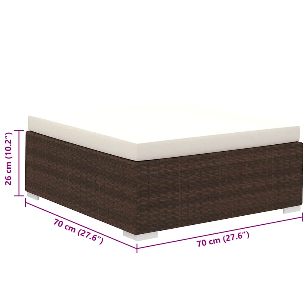 Set Divani da Giardino 8 pz con Cuscini in Polyrattan Marrone - homemem39