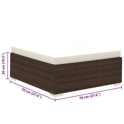 Set Divani da Giardino 8 pz con Cuscini in Polyrattan Marrone - homemem39