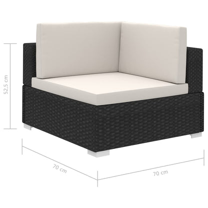 Set Divani da Giardino 12 pz con Cuscini in Polyrattan Nero - homemem39