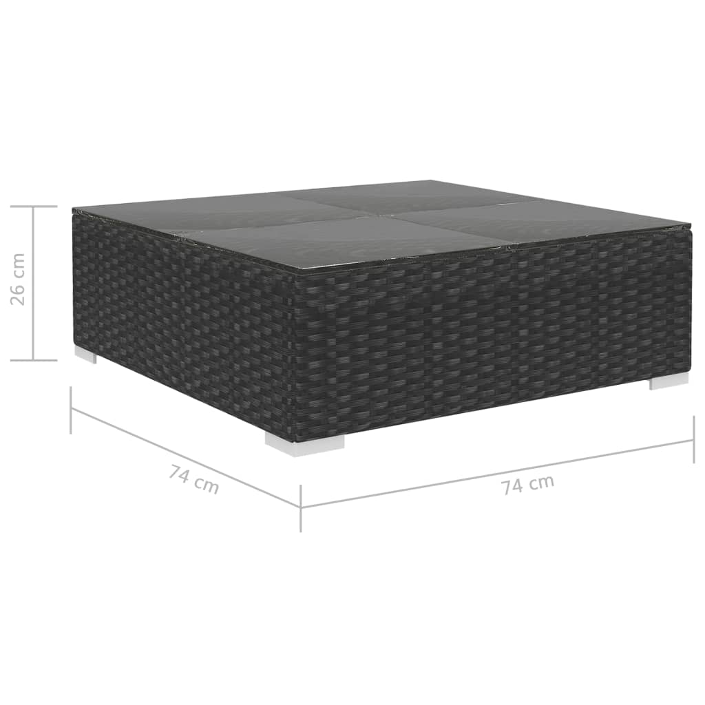 Set Divani da Giardino 12 pz con Cuscini in Polyrattan Nero - homemem39