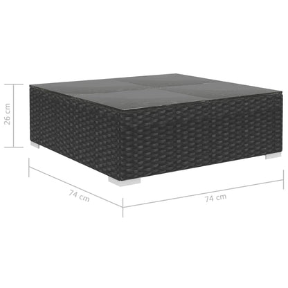 Set Divani da Giardino 12 pz con Cuscini in Polyrattan Nero - homemem39