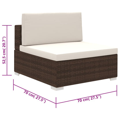 Set Divani da Giardino 6 pz con Cuscini in Polyrattan Marrone - homemem39