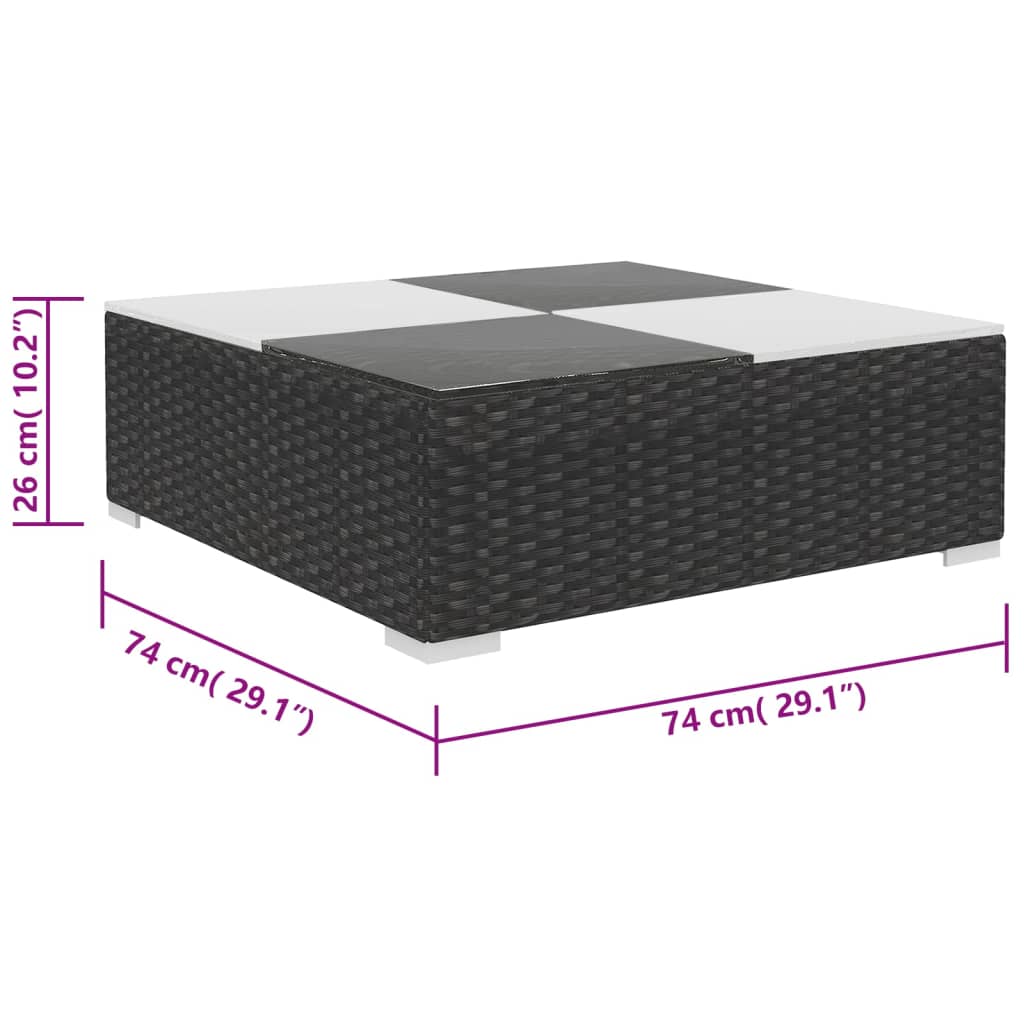 Set Divani da Giardino 6 pz con Cuscini in Polyrattan Nero - homemem39