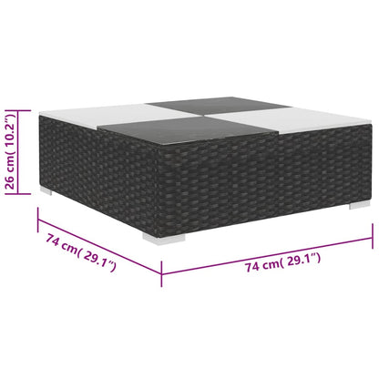 Set Divani da Giardino 6 pz con Cuscini in Polyrattan Nero - homemem39