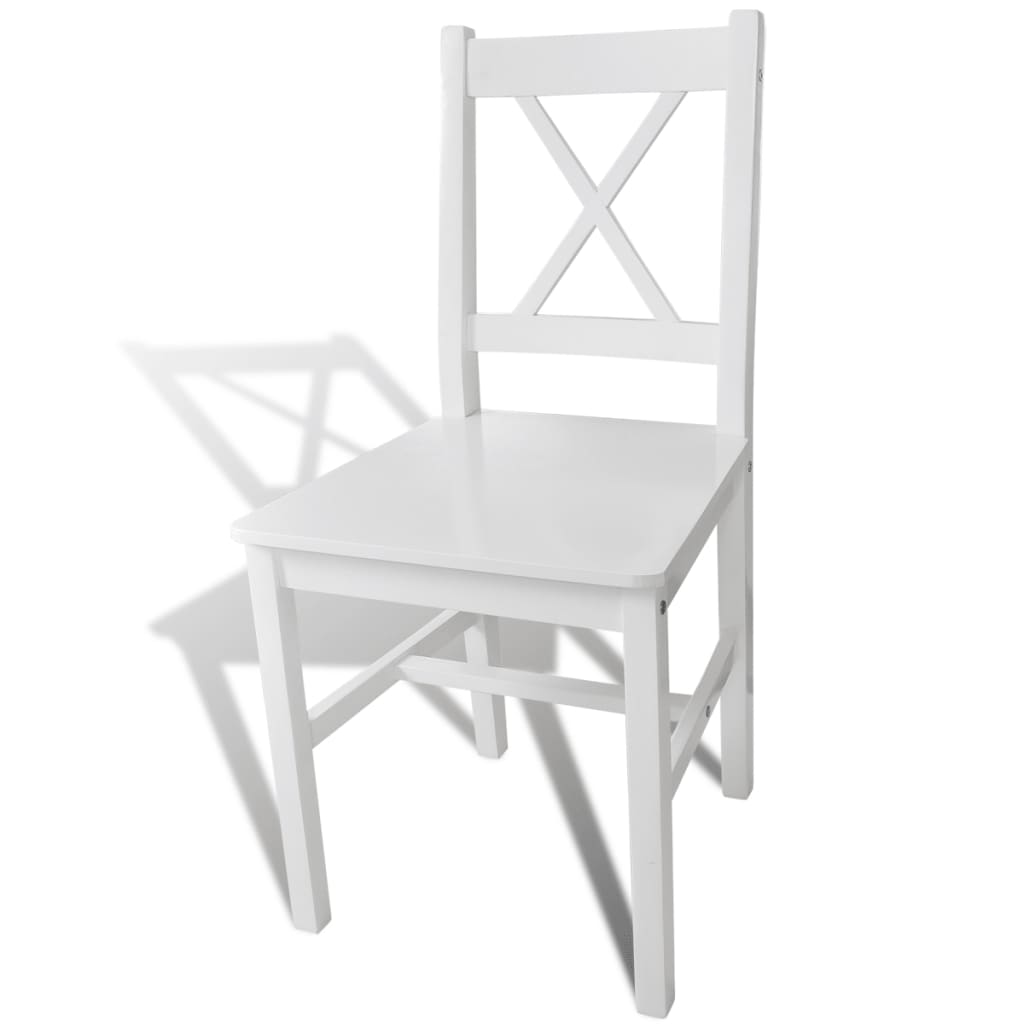 Sedie da Pranzo 2 pz Bianche in Legno di Pino | homemem39