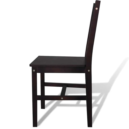 Sedie da Pranzo 4 pz Marrone Scuro in Legno di Pino | homemem39