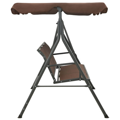 Panchina a Dondolo da Giardino con Baldacchino Caffè | homemem39