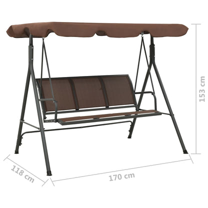 Panchina a Dondolo da Giardino con Baldacchino Caffè | homemem39