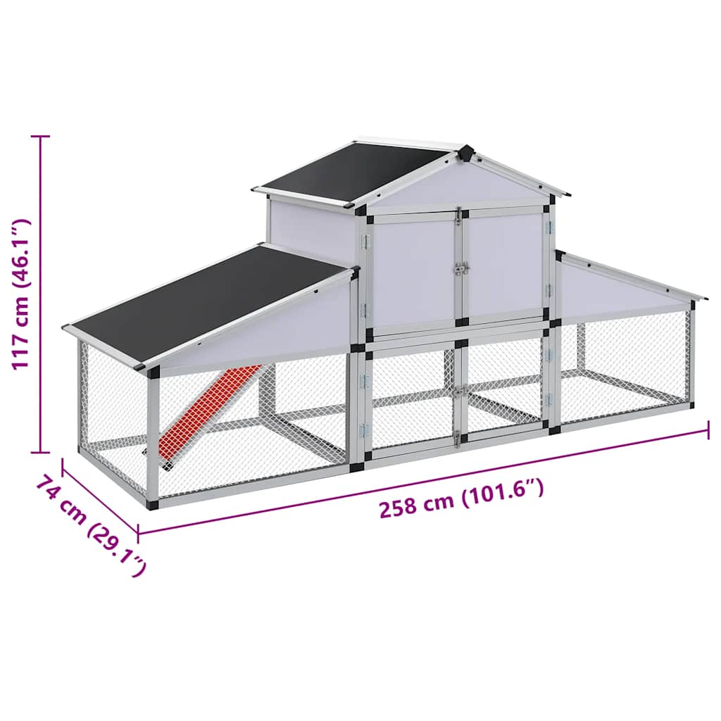 Pollaio con Rampe e Casetta di Nidificazione in Alluminio - homemem39