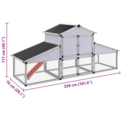 Pollaio con Rampe e Casetta di Nidificazione in Alluminio - homemem39