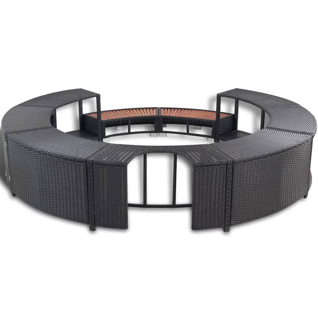 Bordo per Vasca da Spa in Polyrattan Nero - homemem39