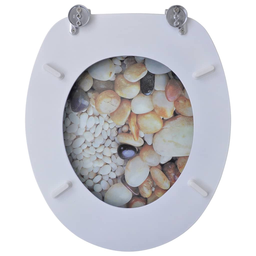 Coperchio da Toilette in MDF con Modello Ghiaia | homemem39