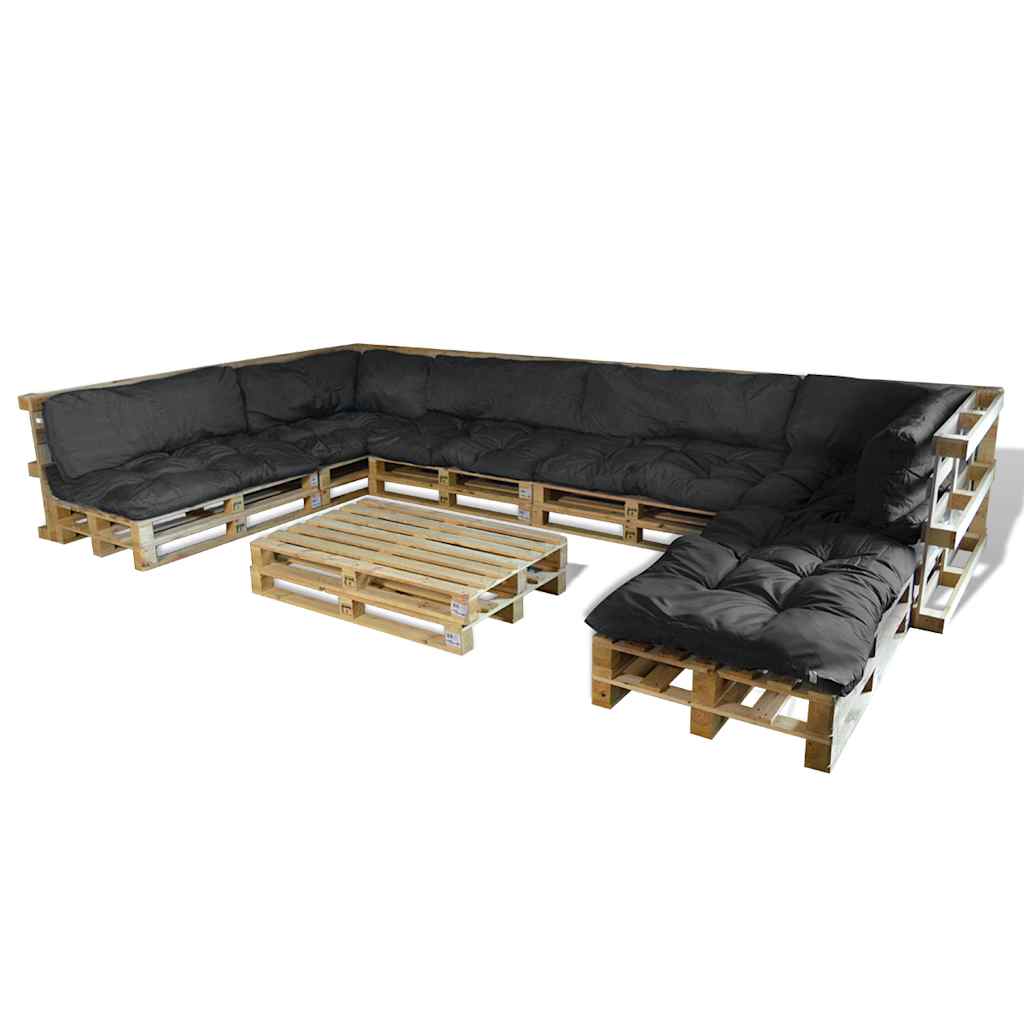 Cuscino per Divano Pallet 13 pcs Grigio 120 x 80 x 10 cm | homemem39