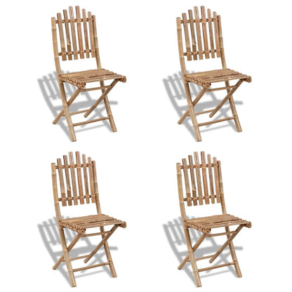 Set da Pranzo da Giardino 5 pz Pieghevole in Bambù