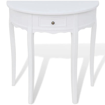 Tavolo Consolle con Cassetto Semicircolare Bianco | homemem39
