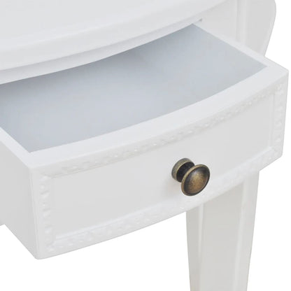 Tavolo Consolle con Cassetto Semicircolare Bianco | homemem39