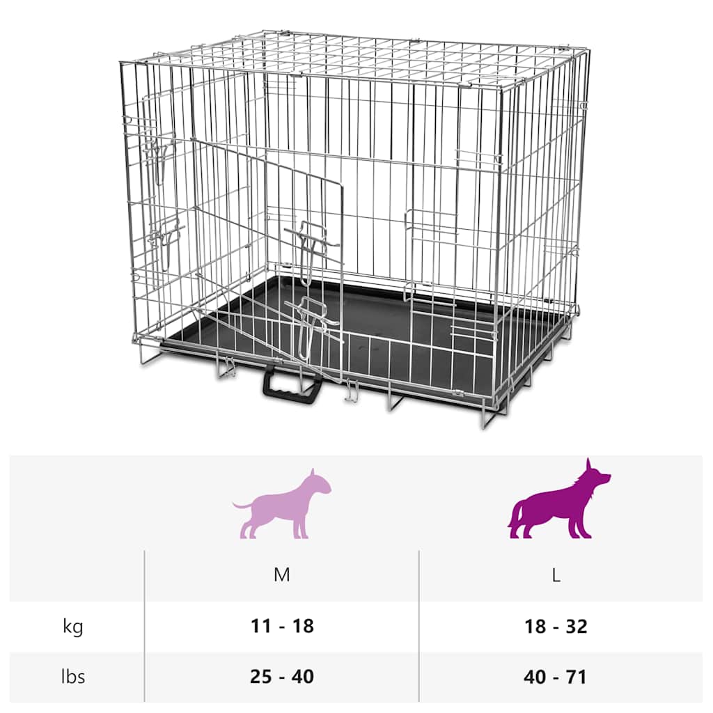Gabbia di Trasporto Pieghevole per Cani L - homemem39