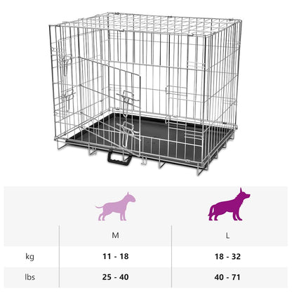 Gabbia di Trasporto Pieghevole per Cani L - homemem39