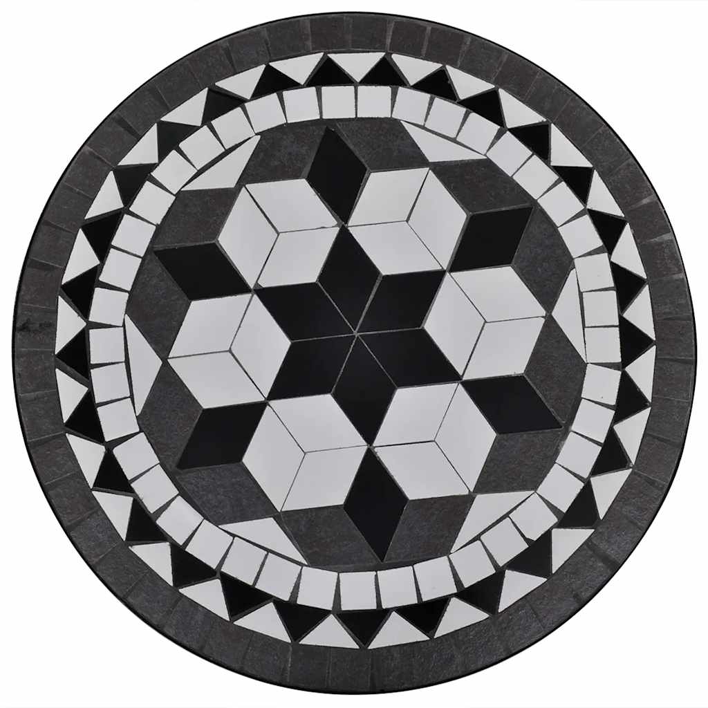Tavolo da Bistrot Nero e Bianco 60 cm a Mosaico | homemem39