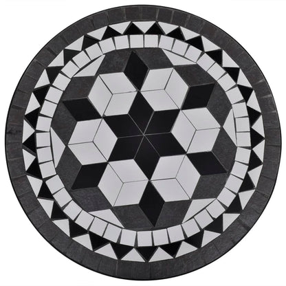Tavolo da Bistrot Nero e Bianco 60 cm a Mosaico - homemem39