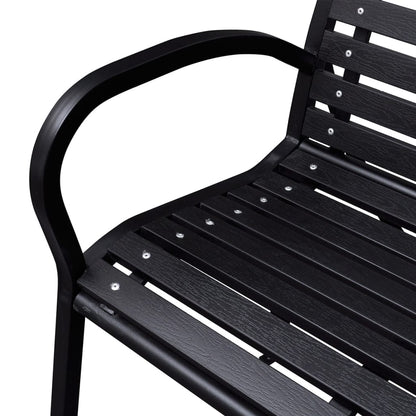 Panchina da Giardino 125 cm Nera in Acciaio e WPC - homemem39