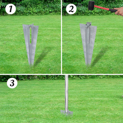 Recinzione a Rete con Pali e Spuntoni Acciaio Zincato 25x1,25 m | homemem39