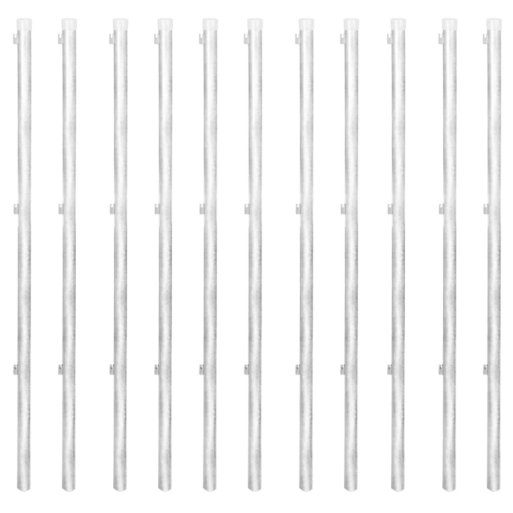 Recinzione a Rete con Pali e Spuntoni Acciaio Zincato 25x1,25 m - homemem39