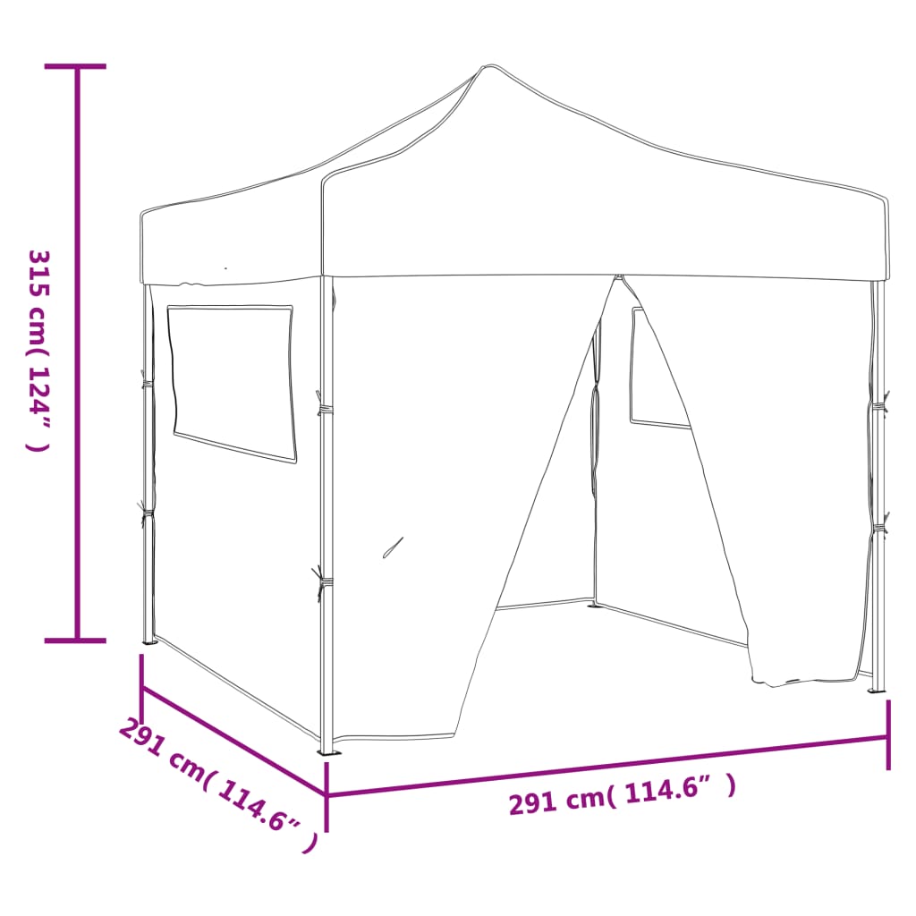Tenda Pieghevole Crema 3 x 3 m con 4 Pareti | homemem39