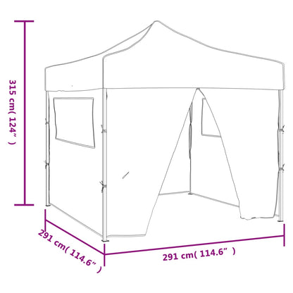 Tenda Pieghevole Crema 3 x 3 m con 4 Pareti | homemem39