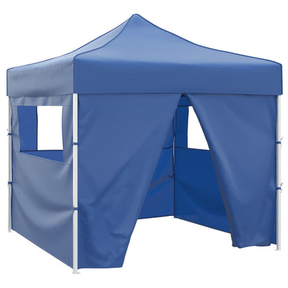 Tenda Pieghevole Blu 3 x 3 m con 4 Pareti - homemem39