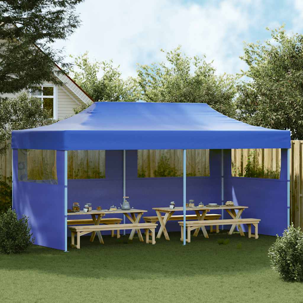 Tenda per Feste Pop-up Pieghevole Blu 3 x 6 m