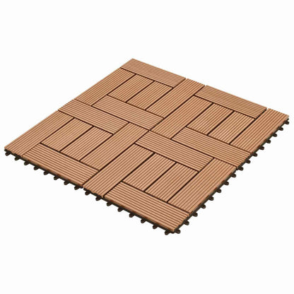 Piastrella per Decking 11 pcs Marrone 30 x 30 cm WPC | homemem39