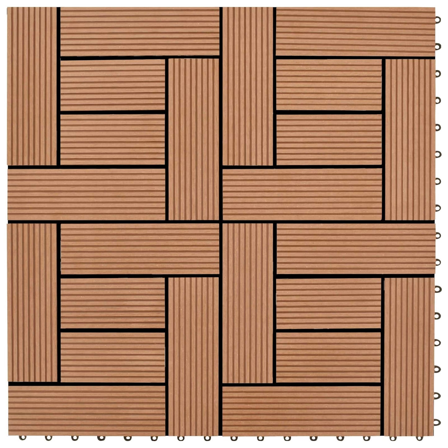 Piastrella per Decking 11 pcs Marrone 30 x 30 cm WPC | homemem39