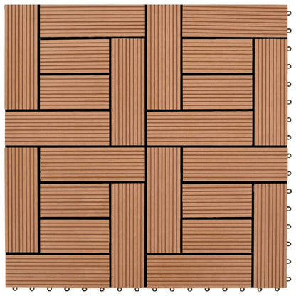 Piastrella per Decking 11 pcs Marrone 30 x 30 cm WPC | homemem39