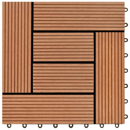 Piastrella per Decking 11 pcs Marrone 30 x 30 cm WPC | homemem39
