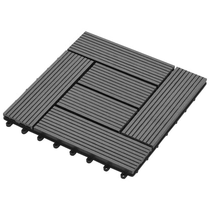 Piastrella per Decking 11 pcs Grigio 30 x 30 cm WPC