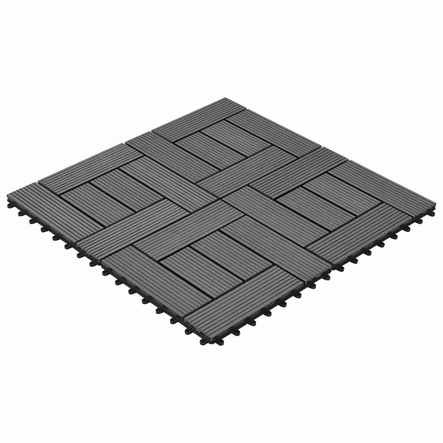 Piastrella per Decking 11 pcs Grigio 30 x 30 cm WPC