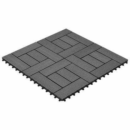 Piastrella per Decking 11 pcs Grigio 30 x 30 cm WPC