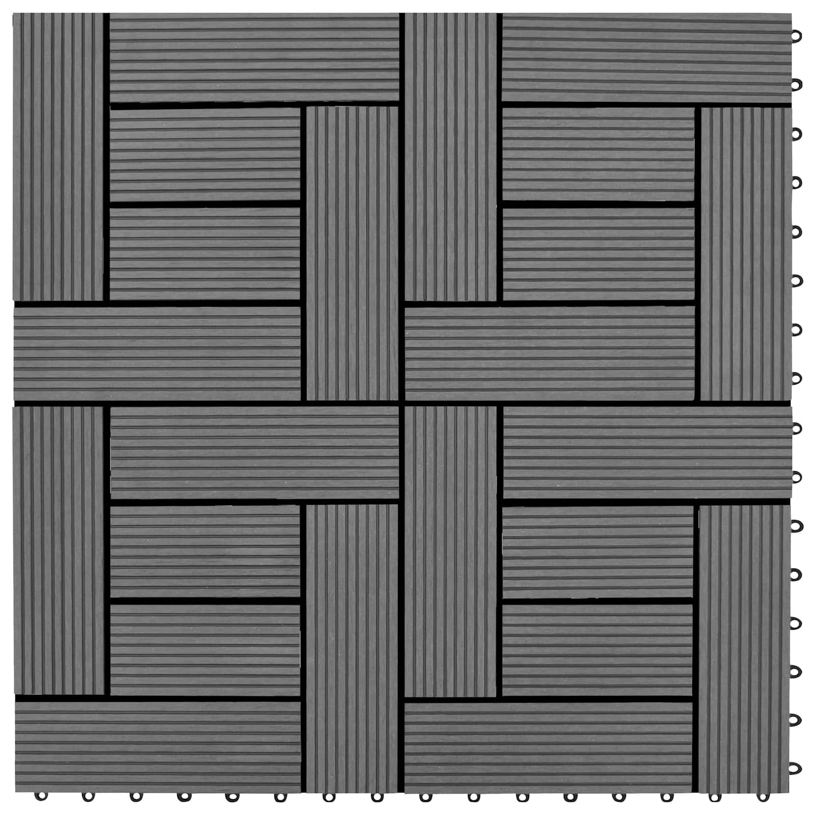 Piastrella per Decking 11 pcs Grigio 30 x 30 cm WPC | homemem39