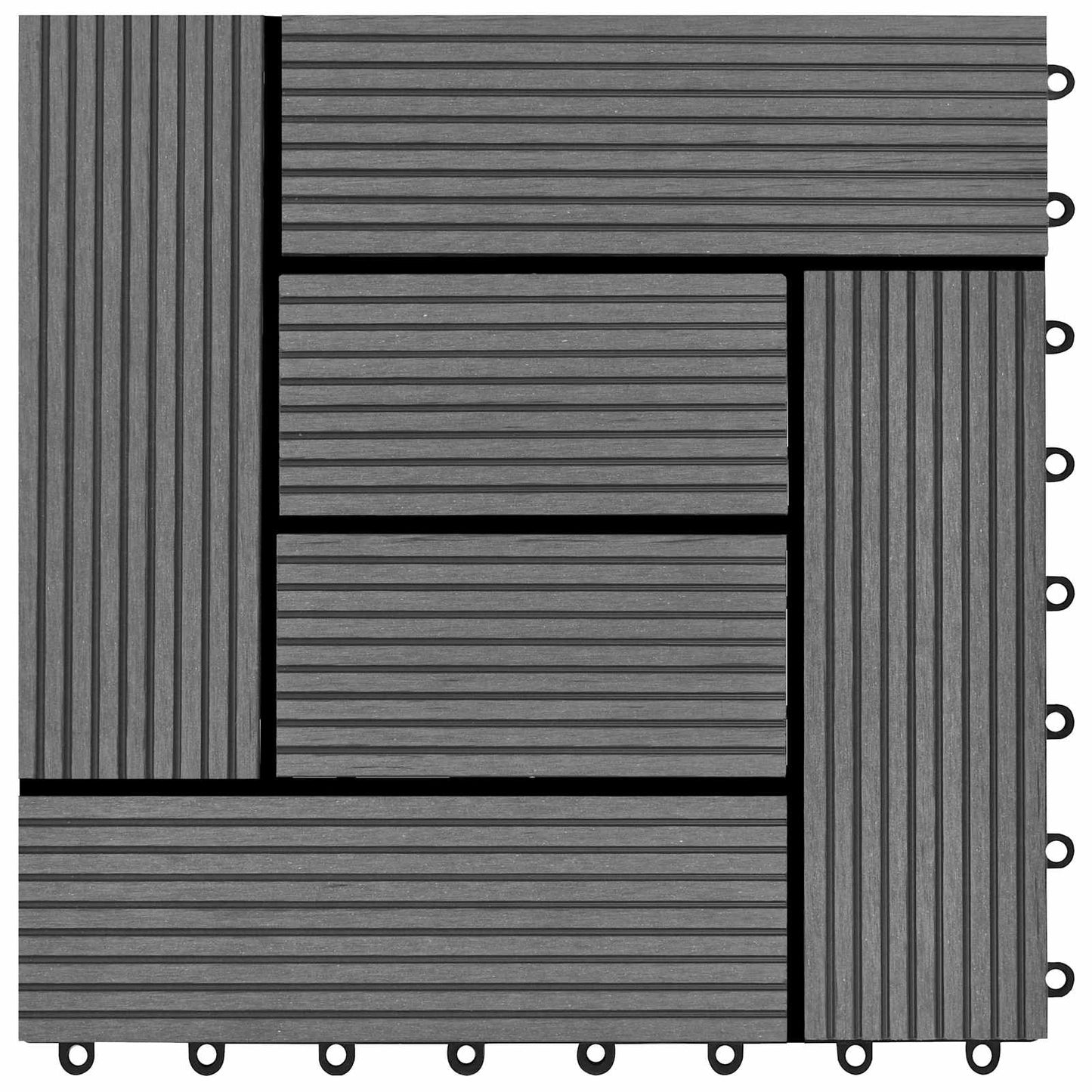 Piastrella per Decking 11 pcs Grigio 30 x 30 cm WPC | homemem39