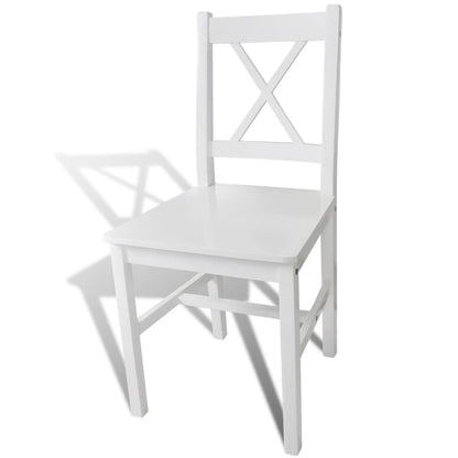Sedie da Pranzo 6 pz Bianche in Legno di Pino | homemem39