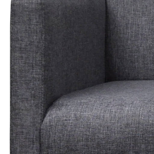 Panca con Cuscino Imbottito Tessuto Legno di Hevea Grigio Scuro - homemem39