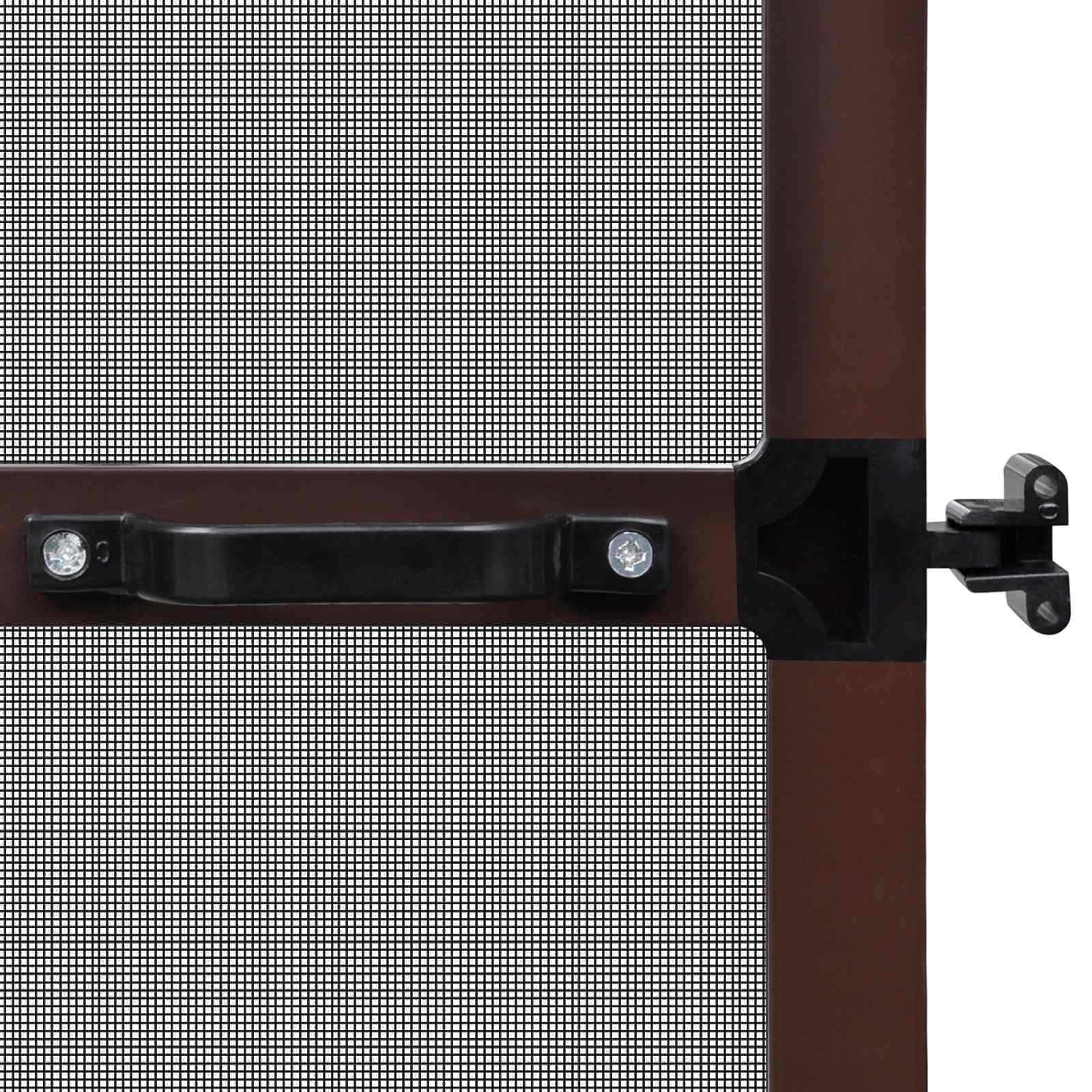 Schermo Insetti a Battente Marrone e Nero 100 x 215 cm | homemem39