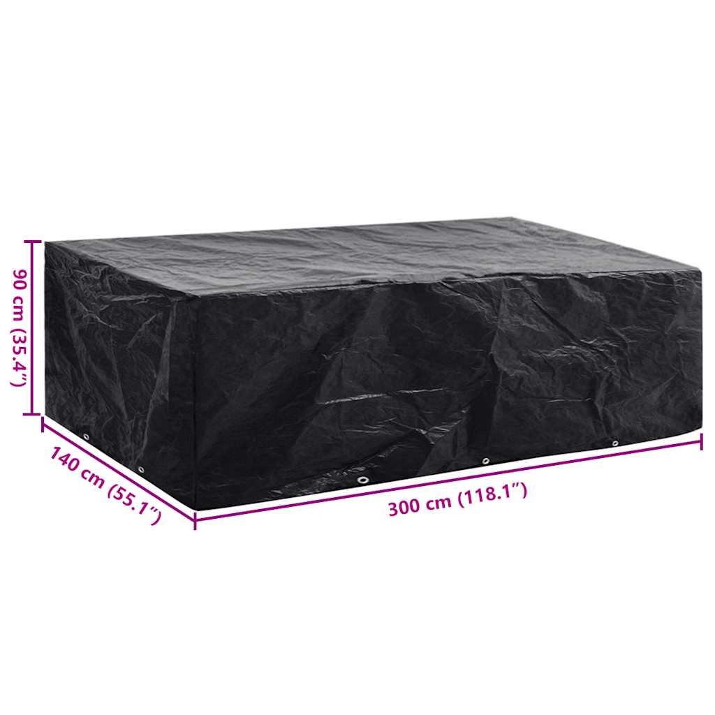 Copertura per Mobili da Giardino con 8 Occhielli 300x140x90 cm - homemem39