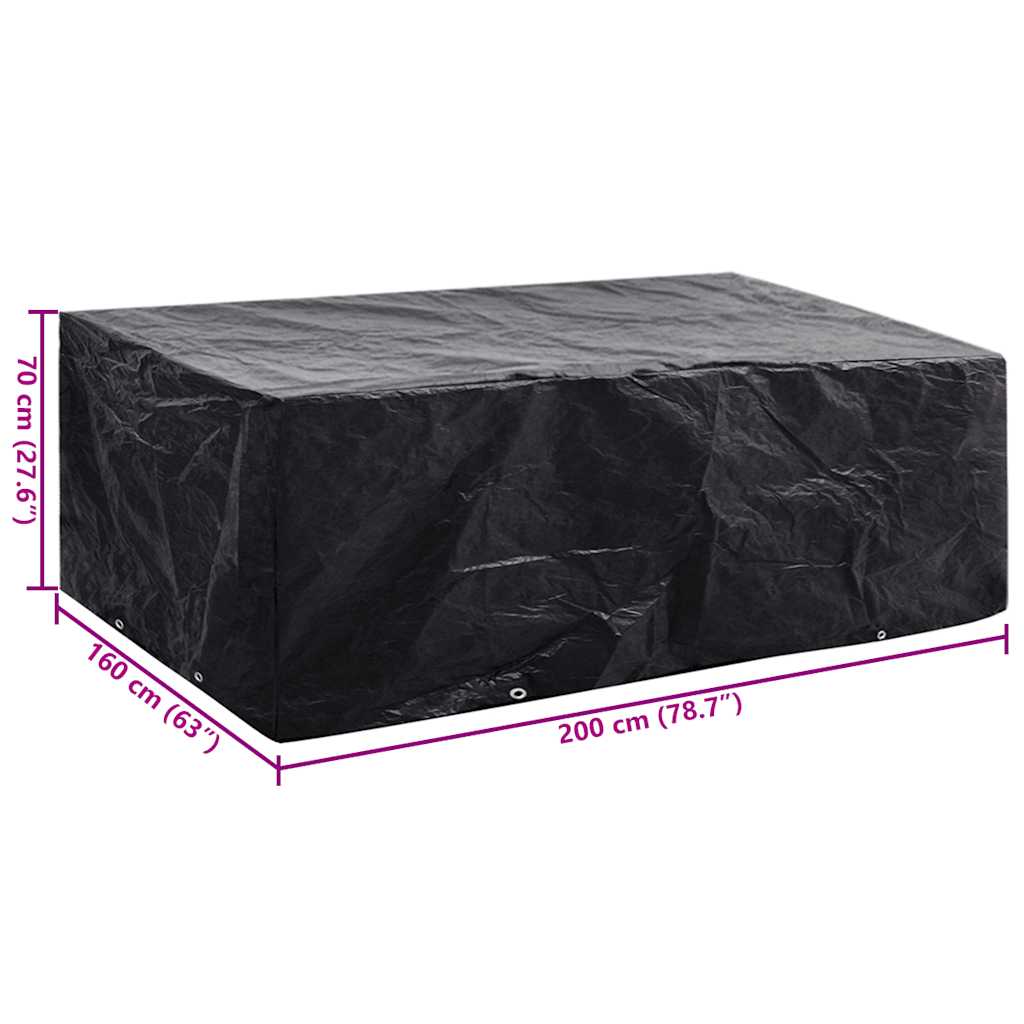 Copertura per Mobili da Giardino con 8 Occhielli 200x160x70 cm - homemem39